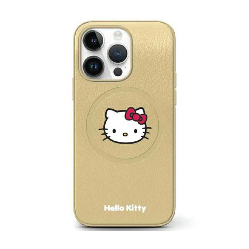 Hello Kitty odinė Kitty galvos MagSafe – dėklas iPhone 13 Pro (auksinis)