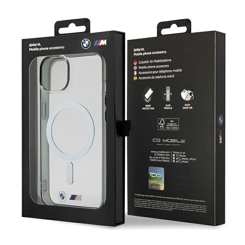 BMW Silver Ring MagSafe - dėklas iPhone 14 Plus (skaidrus)