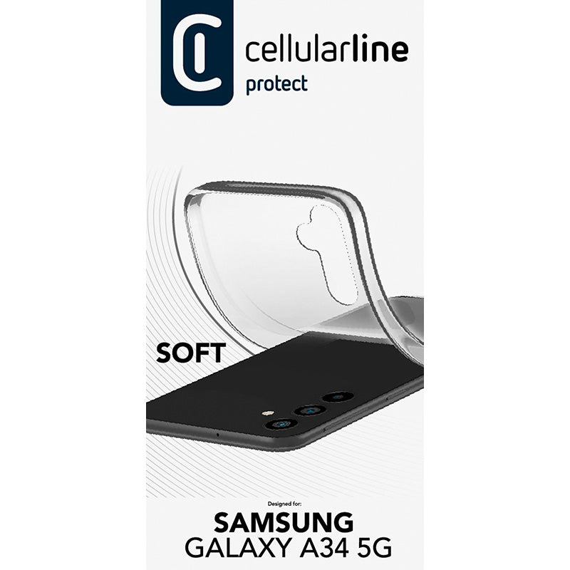 Cellularline Soft - Samsung Galaxy A34 5G dėklas (skaidrus)