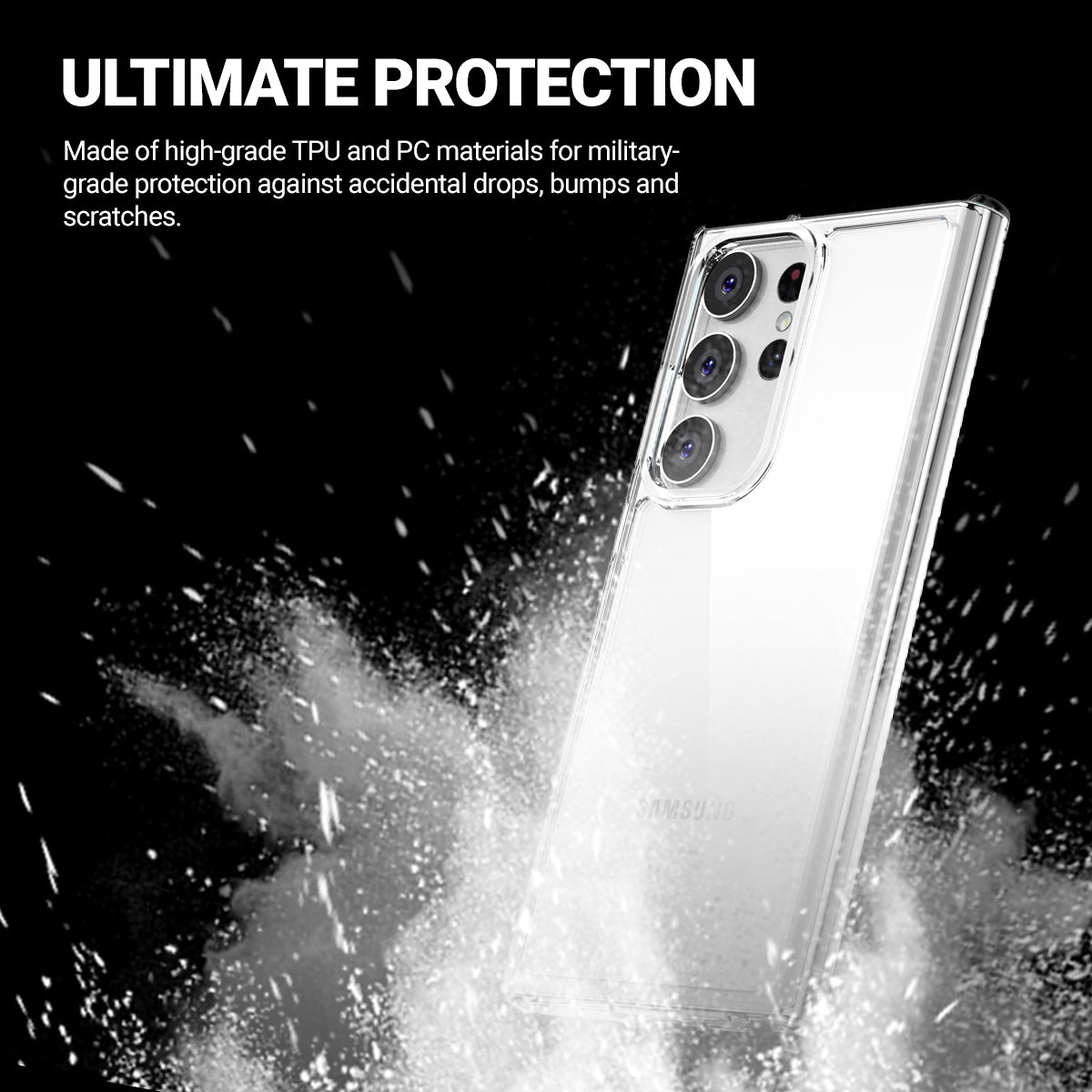 Crong Crystal Shield dėklas – Samsung Galaxy S23 Ultra dėklas (skaidrus)
