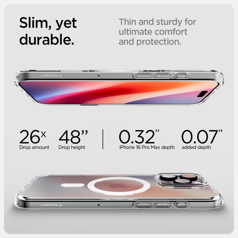 Spigen Ultra Hybrid T Mag MagSafe - Dėklas, skirtas „iPhone 16 Pro Max“ (baltas)