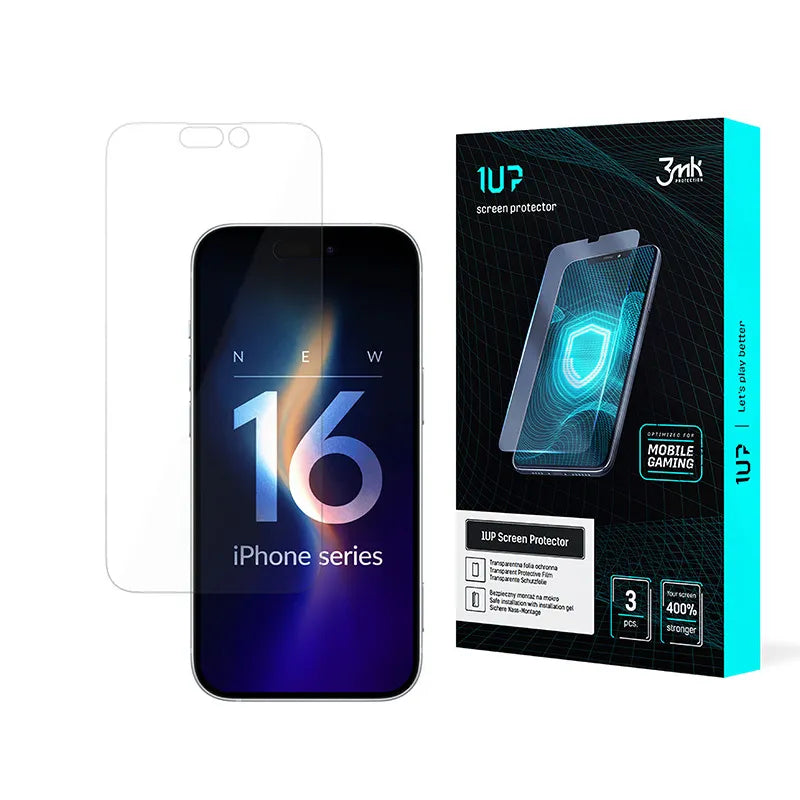 3mk 1UP - Apsauginė plėvelė, skirta iPhone 16 Pro (3 vnt.)