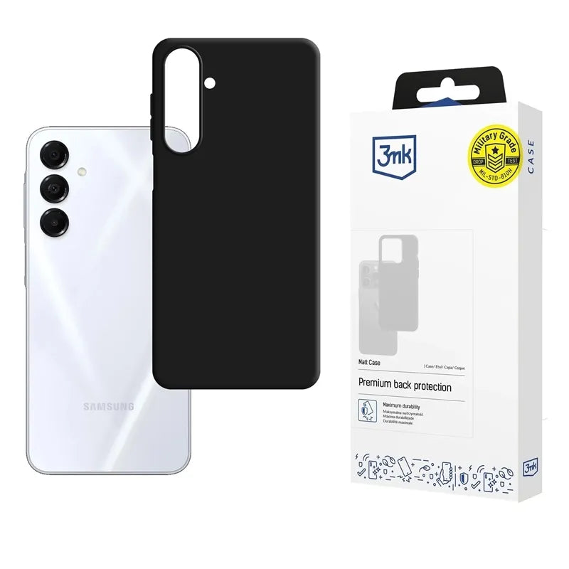 3mk matinė nugarėlė - dėklas, skirtas Samsung Galaxy A17 4G/5G (juodas)