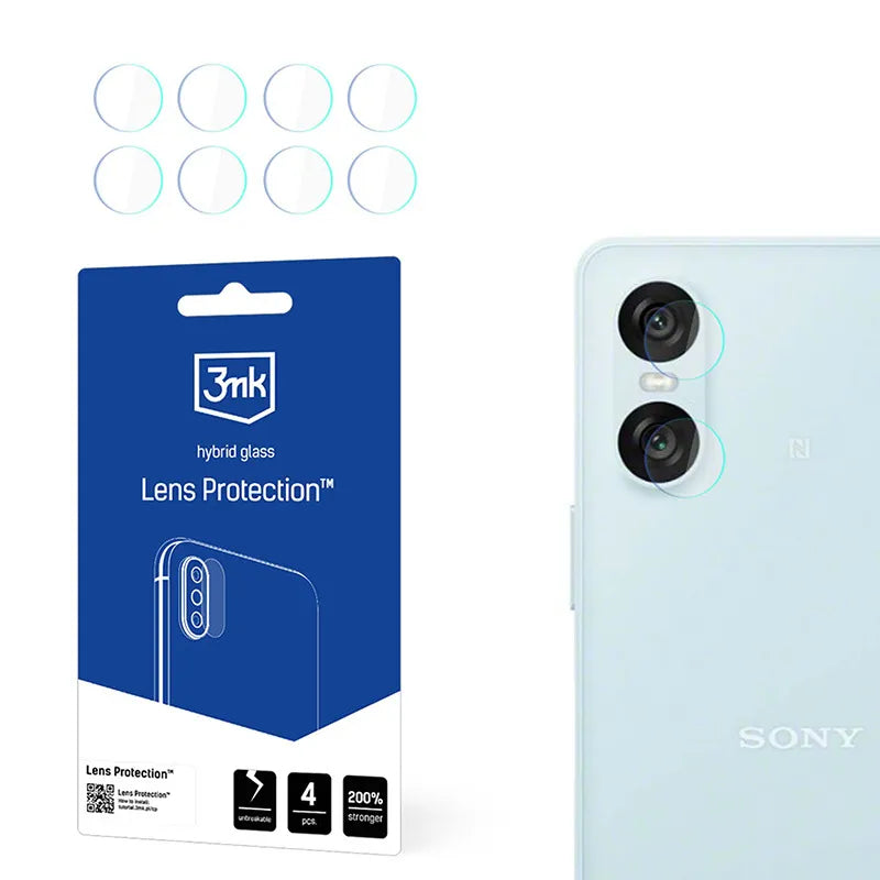 3mk Objektyvo apsauga - Fotoaparato objektyvo stiklas, skirtas "Sony Xperia 10 VI" (4 rinkiniai)