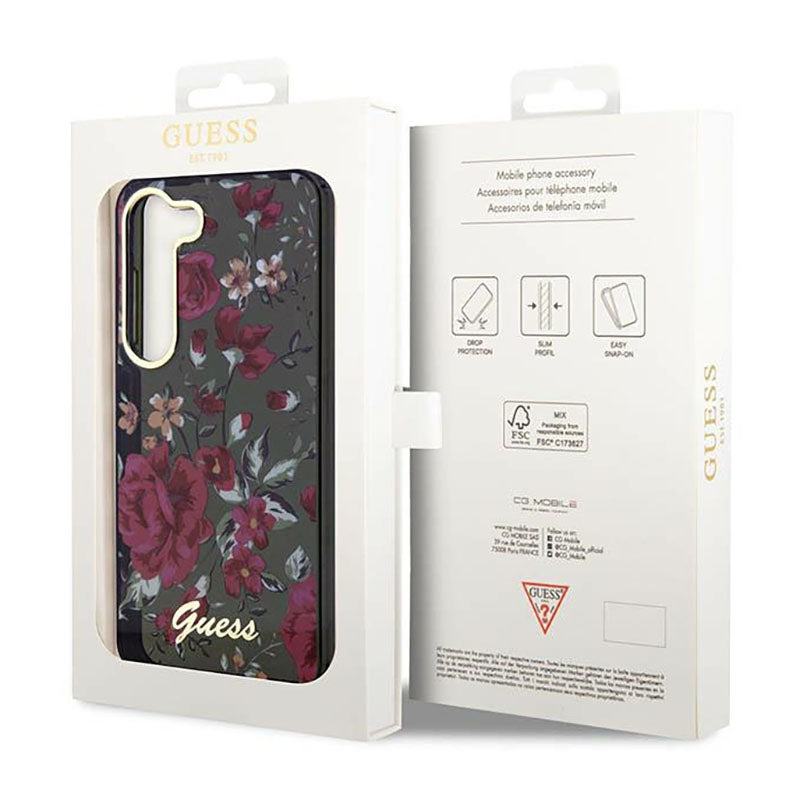 Guess Flower Collection - Dėklas, skirtas Samsung Galaxy S23+ (Chaki)