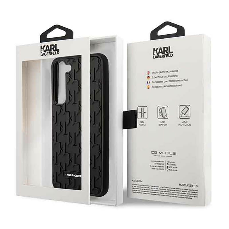 Karl Lagerfeld Monogramos 3D raštas - Dėklas Samsung Galaxy S23 (juodas)