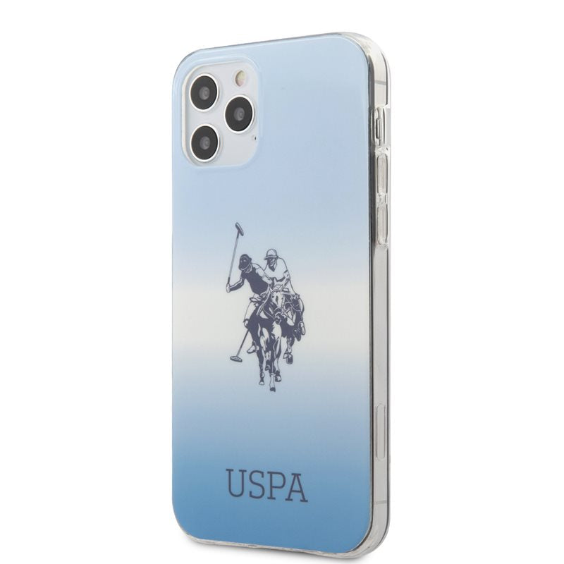 US Polo Assn Dh & Logo Gradient - iPhone 12 / iPhone 12 Pro dėklas (mėlynas)