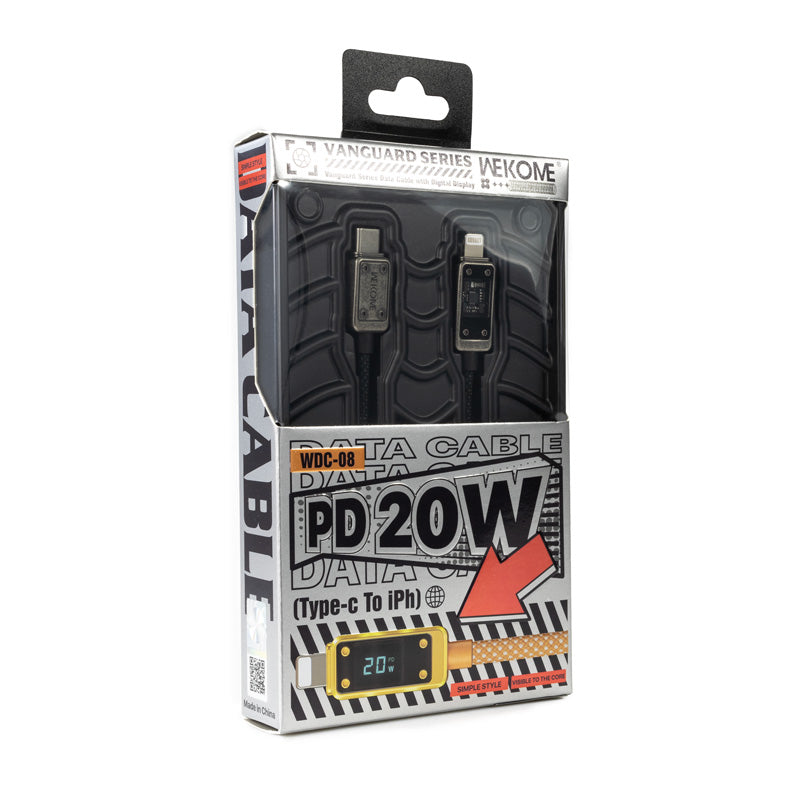 WEKOME WDC-08 Vanguard Series – USB-C to Lightning spartaus PD 20W įkrovimo 1m jungties laidas (Tarnish)
