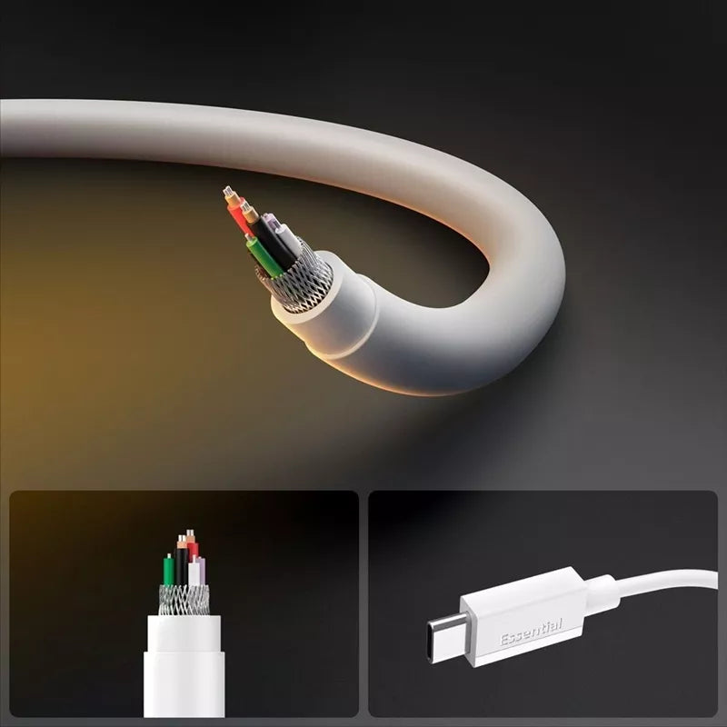 Spigen EB6010CC Essential – USB-C į USB-C kabelis PD 60W 1m (Baltas)