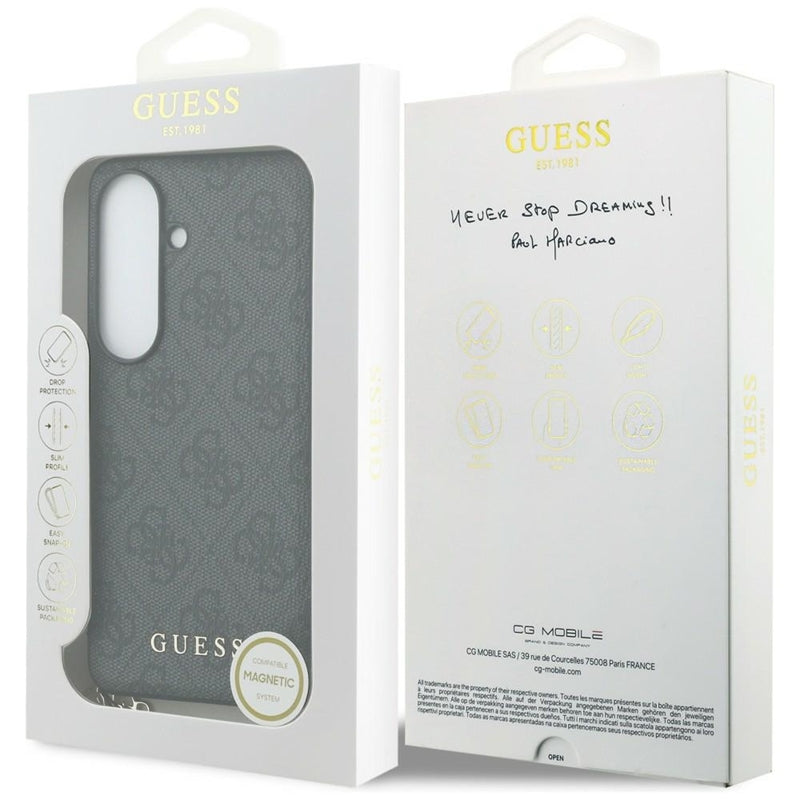 Guess 4G Classic Logo Charm MagSafe - Samsung Galaxy S26 dėklas (Juodas)
