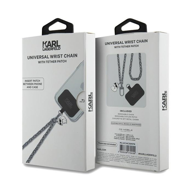 Karl Lagerfeld Universalus rankinis dirželis Choupette – telefono dirželis (sidabrinis)