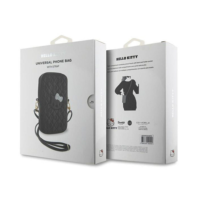 Hello Kitty Quilted Bows Strap - Krosinis krepšys telefonui (juodas)