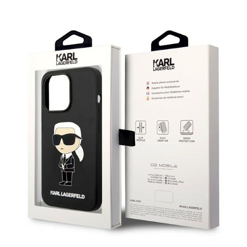 Karl Lagerfeld Silicone NFT Ikonik MagSafe - dėklas, skirtas „iPhone 14 Pro Max“ (juodas)