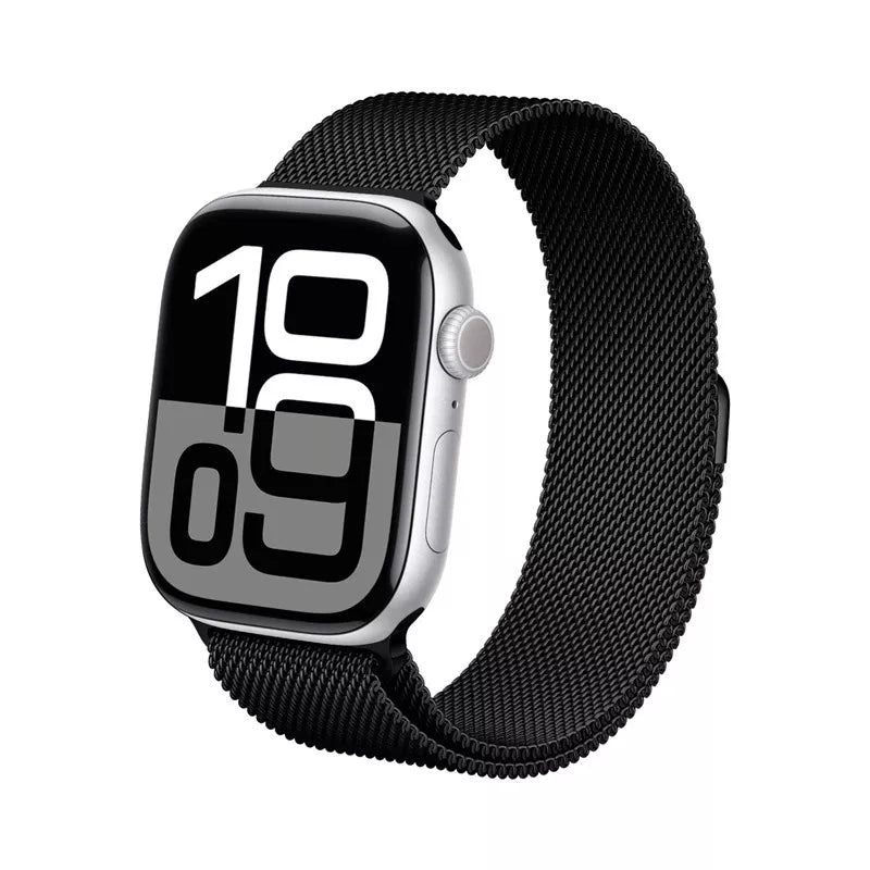 "Crong Milano Steel" - Nerūdijančio plieno dirželis "Apple Watch" 38/40/41/42 mm (juodas)
