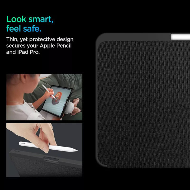 Spigen Urban Fit – dėklas, skirtas iPad Pro 11" (M4, 2024) (juodas)
