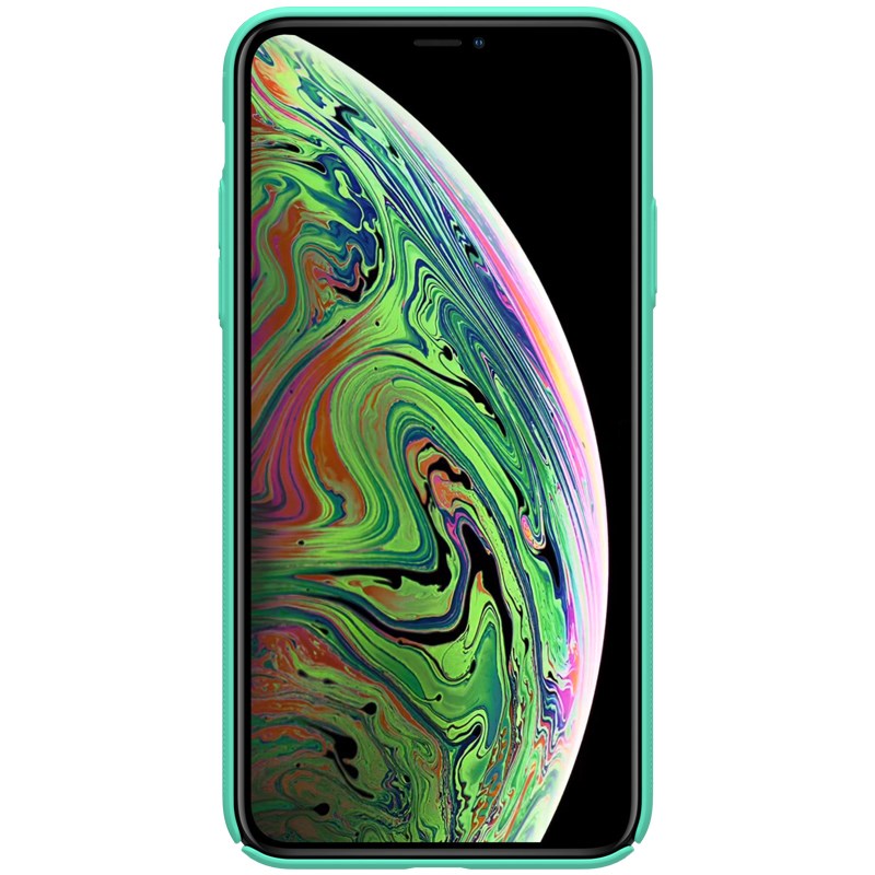 Nillkin Super Frosted Shield – dėklas, skirtas „Apple iPhone 11 Pro Max“ su išpjova logotipui (mėtų žalia)