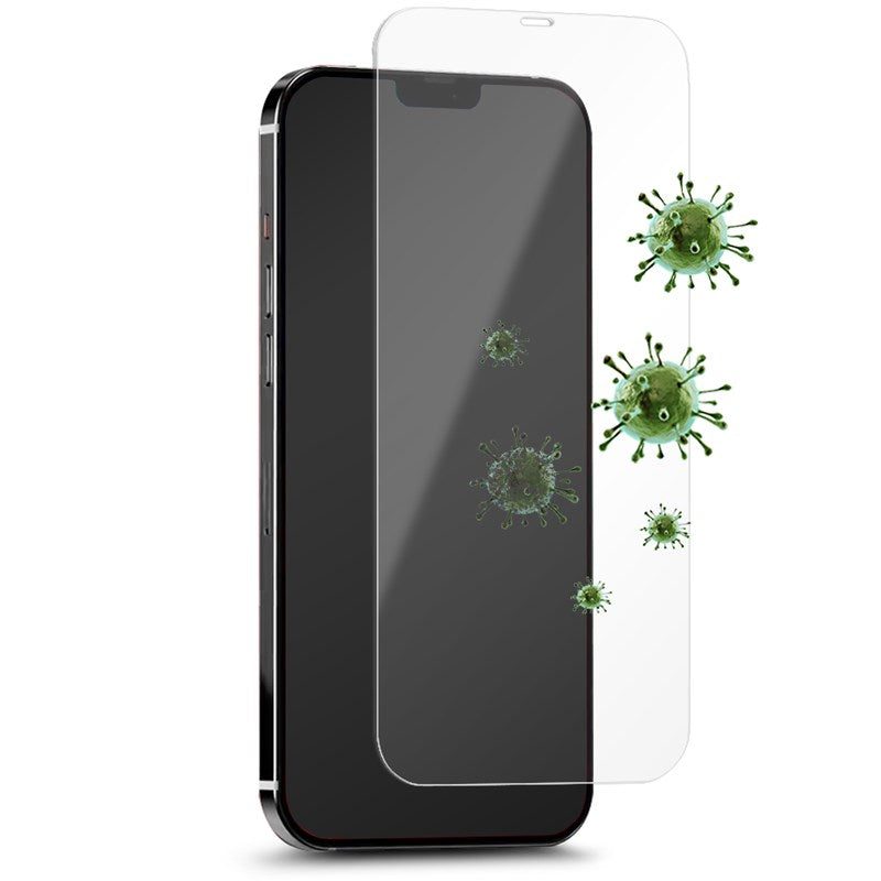 PURO antibakterinis apsauginis grūdintas stiklas su antibakterine apsauga, skirtas iPhone 12 Pro Max ekranui