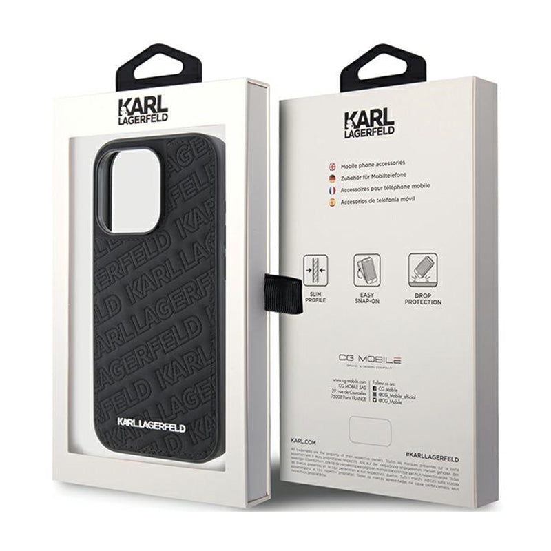 Karl Lagerfeld Quilted K Pattern – „iPhone 15 Pro“ dėklas (juodas)