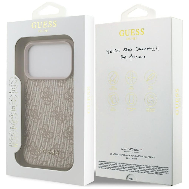 Guess 4G Classic - Dėklas iPhone 17 Pro (rožinis)