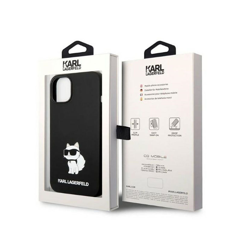 Karl Lagerfeld silikoninis NFT Choupette – dėklas, skirtas „iPhone 14 Plus“ (juodas)
