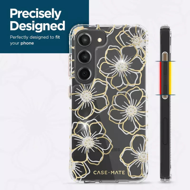 Case-Mate Floral Gems – Dėklas Samsung Galaxy S23+ (Skaidrus)