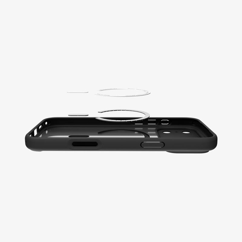 Spigen Ultra Hybrid Mag MagSafe dėklas iPhone 17 Pro (Frost Black / Orange)
