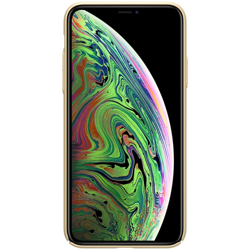 Nillkin Super Frosted Shield - dėklas Apple iPhone 11 Pro Max su išpjova logotipui (auksinis)