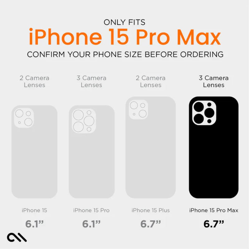 Case-Mate Ultra Tough + D3O MagSafe – „iPhone 15 Pro Max“ dėklas (skaidrus)
