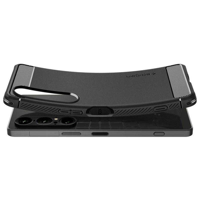 Spigen Rugged Armor - dėklas Sony Xperia 1 VII (matinė juoda)