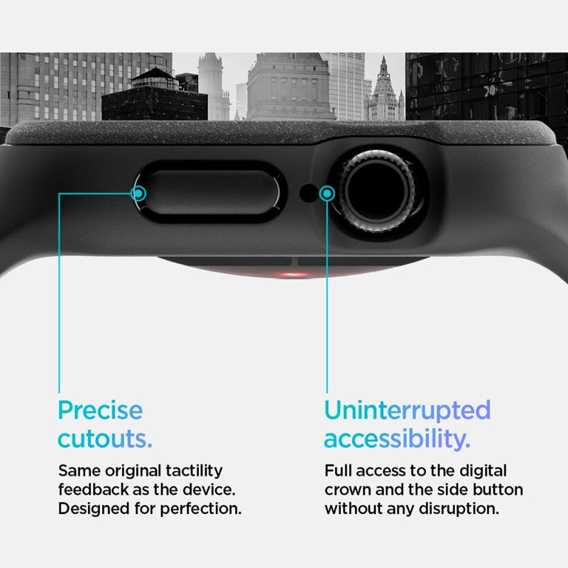 Spigen Vault Pro – Dirželis su dėklu, skirtas Apple Watch 10 42 mm (Matte Black)