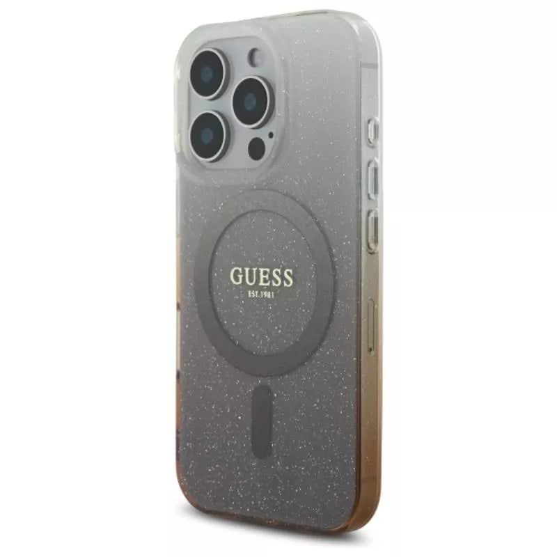Guess IML Žėrintis Gradientinis MagSafe dėklas iPhone 16 Pro Max (Ruda)