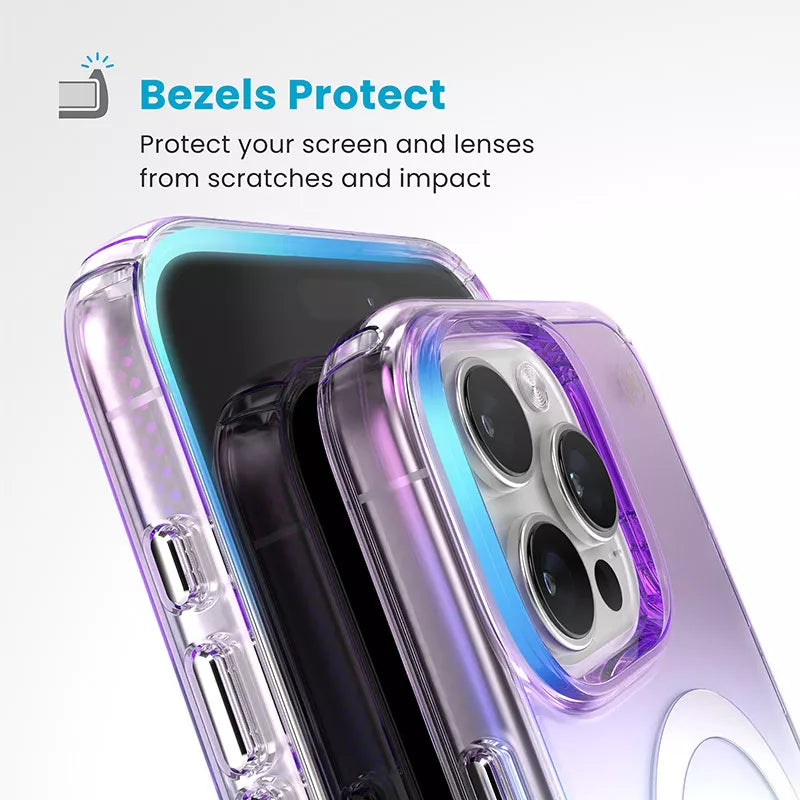 Speck Presidio2 Lux MagSafe - Dėklas, skirtas iPhone 16 Pro Max (Nuostabiai violetinė / Skaidri)