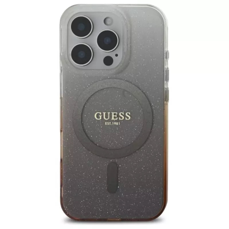 Guess IML Žėrintis Gradientinis MagSafe dėklas iPhone 16 Pro Max (Ruda)