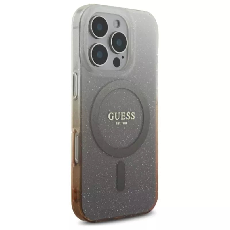 Guess IML Žėrintis Gradientinis MagSafe dėklas iPhone 16 Pro Max (Ruda)