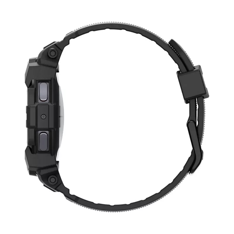 Spigen Rugged Armor Pro – dirželis + dėklas, skirtas „Samsung Galaxy Watch 7 40 mm“ (matinis juodas)