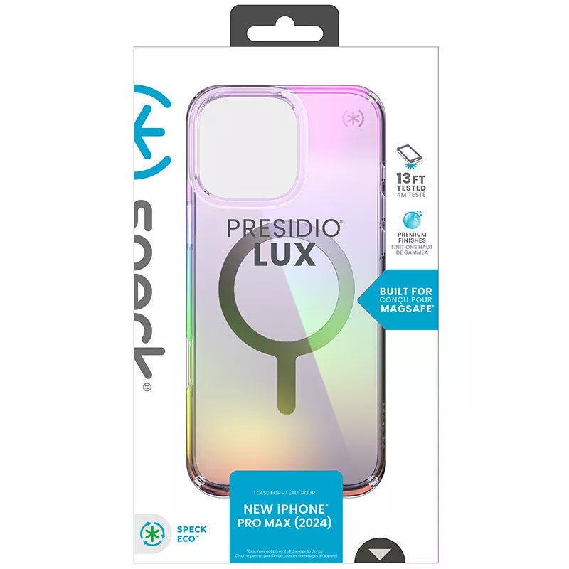 Speck Presidio2 Lux MagSafe - Dėklas, skirtas iPhone 16 Pro Max (Nuostabiai violetinė / Skaidri)