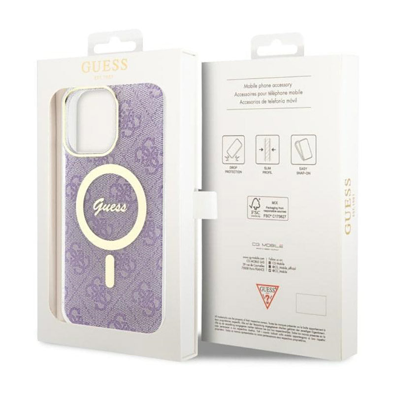 Guess 4G MagSafe - Dėklas skirtas iPhone 14 Pro Max (Violetinė)