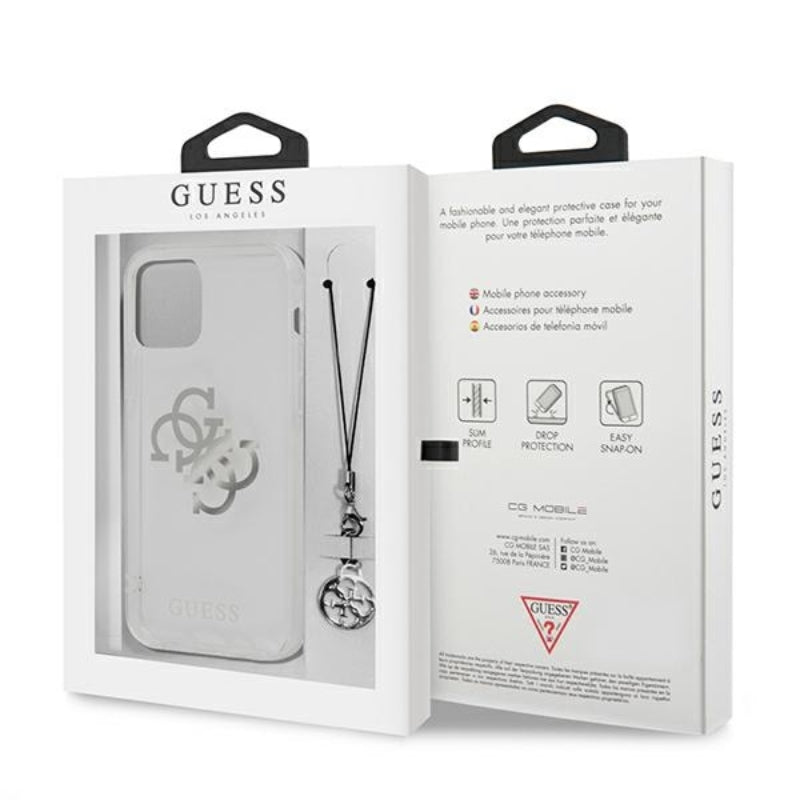 Guess 4G Big Logo Charm - dėklas iPhone 12 Pro Max (sidabras)
