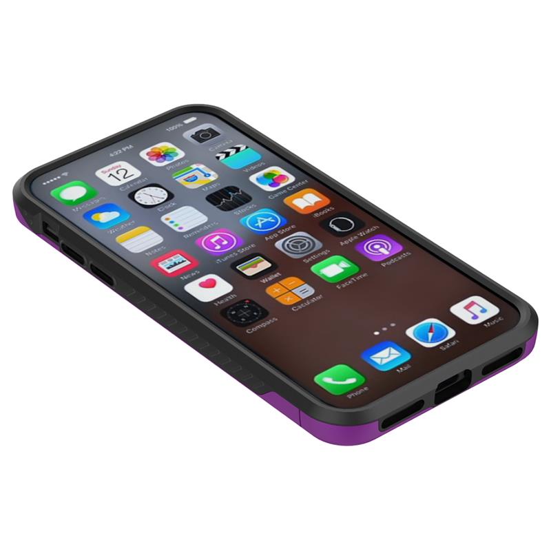Zizo Star Diamond Hybrid dėklas, skirtas „iPhone X“ (violetinė / juoda)