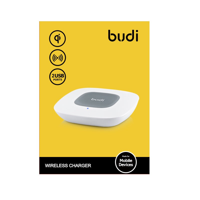 Budi – „Qi“ sertifikuotas įkroviklis belaidžiu būdu įkrauna jūsų telefoną