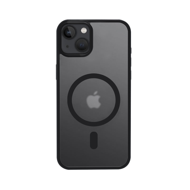 Crong Hybrid Frost MAG dėklas - iPhone 15 Plus MagSafe dėklas (juodas)