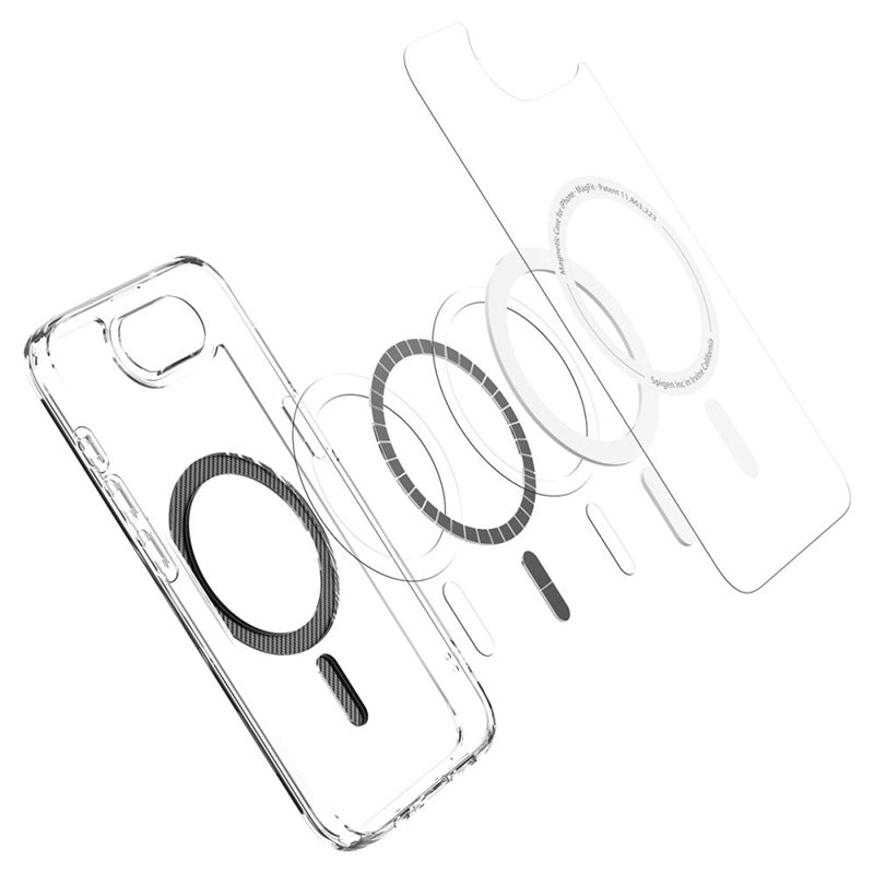 Spigen Ultra Hybrid Mag MagSafe - dėklas iPhone 17e / 16e (anglies pluoštas)