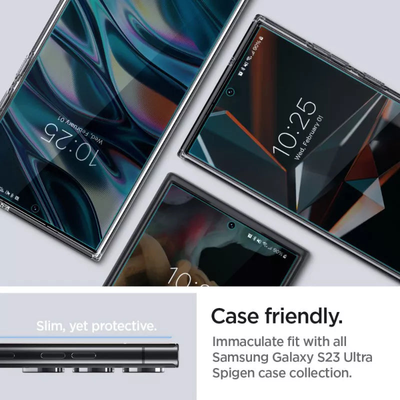 Spigen Neo Flex – Samsung Galaxy S23 Ultra apsauginė plėvelė 2 vnt. (Skaidri)