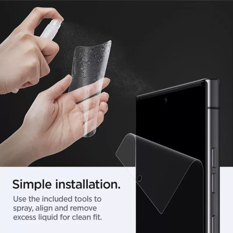 Spigen Neo Flex – Samsung Galaxy S23 Ultra apsauginė plėvelė 2 vnt. (Skaidri)