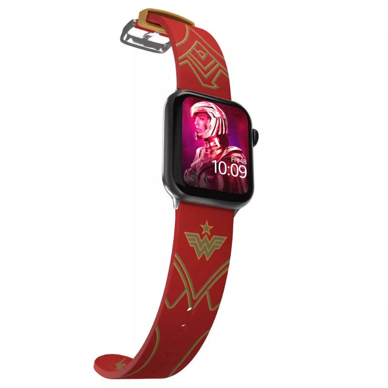 DC Comics – apyrankė, skirta „Apple Watch“ 38/40/41/42/44/45/49 mm (Nuostabioji Moteris 1984: Karmazino spalvos šarvai)