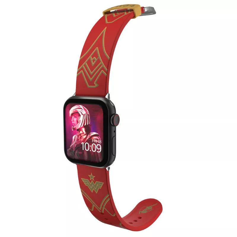 DC Comics – apyrankė, skirta „Apple Watch“ 38/40/41/42/44/45/49 mm (Nuostabioji Moteris 1984: Karmazino spalvos šarvai)