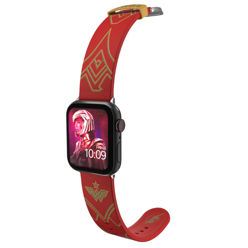 DC Comics – apyrankė, skirta „Apple Watch“ 38/40/41/42/44/45/49 mm (Nuostabioji Moteris 1984: Karmazino spalvos šarvai)