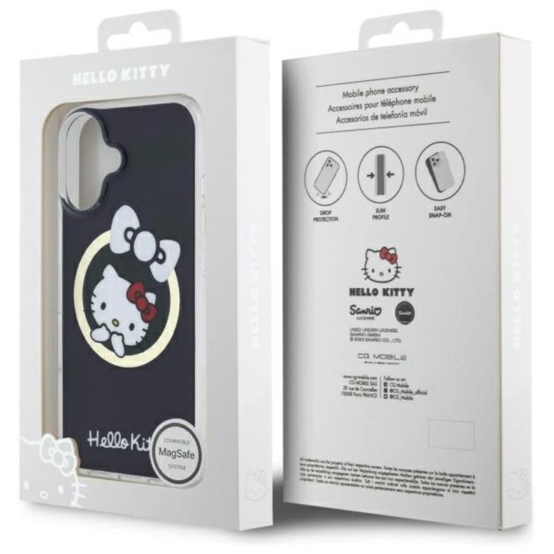 Hello Kitty IML Fun Bow MagSafe - dėklas, skirtas iPhone 16 (juodas)