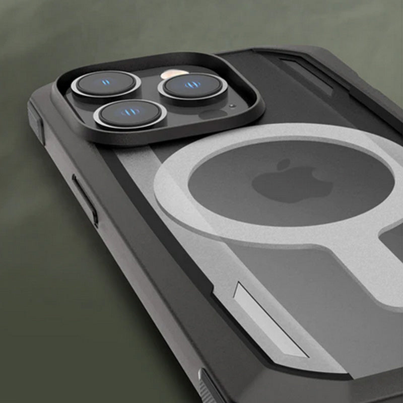 X-Doria Raptic Secure MagSafe – biologiškai skaidomas dėklas, skirtas „iPhone 14 Plus“ („Drop-Tested 4m“) (juodas)