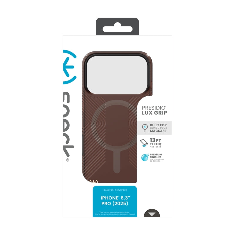 Speck Presidio Lux Grip MagSafe - iPhone 17 Pro dėklas (Luxury Shade Matte / Orange)